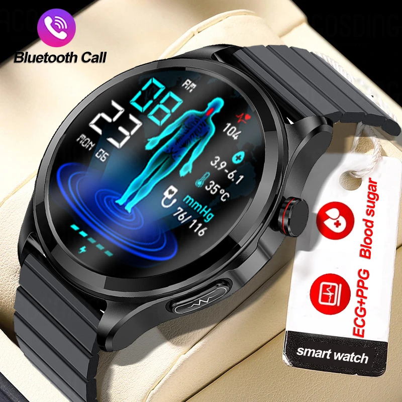 

Bluetooth Call Men Smart Watch Blood Glucose ECG+PPG Health Smart Watch Sport Tracker Blood Pressure Thermometer Smart Watch Men