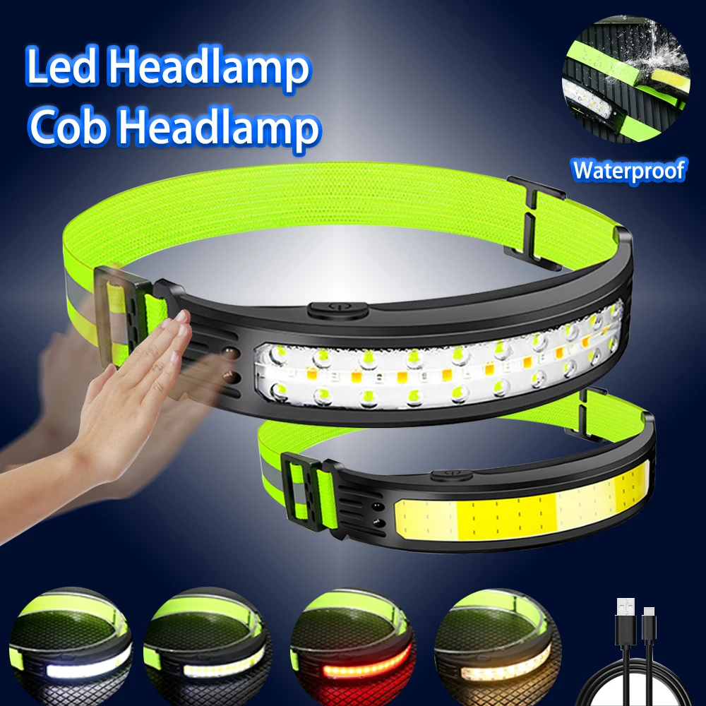 Rechargeable Lamp Camping Cap Light Flashlight Fishing Led Headlamp Work Portable Lighting Lights Waterproof Search Light
