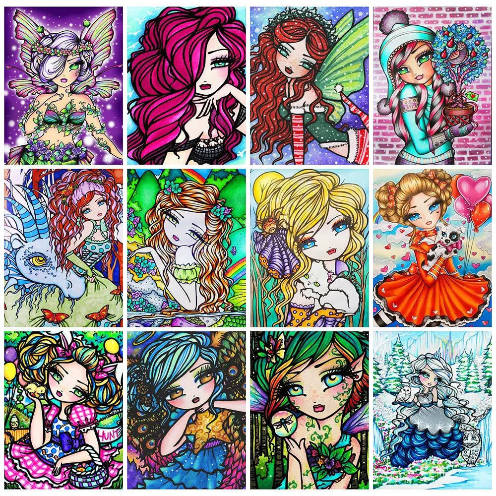 5D Portrait Diamond Painting Girl Full Square Mosaic Kid Cross Stitch Embroidery Cartoon Sets Wall Art HUACAN