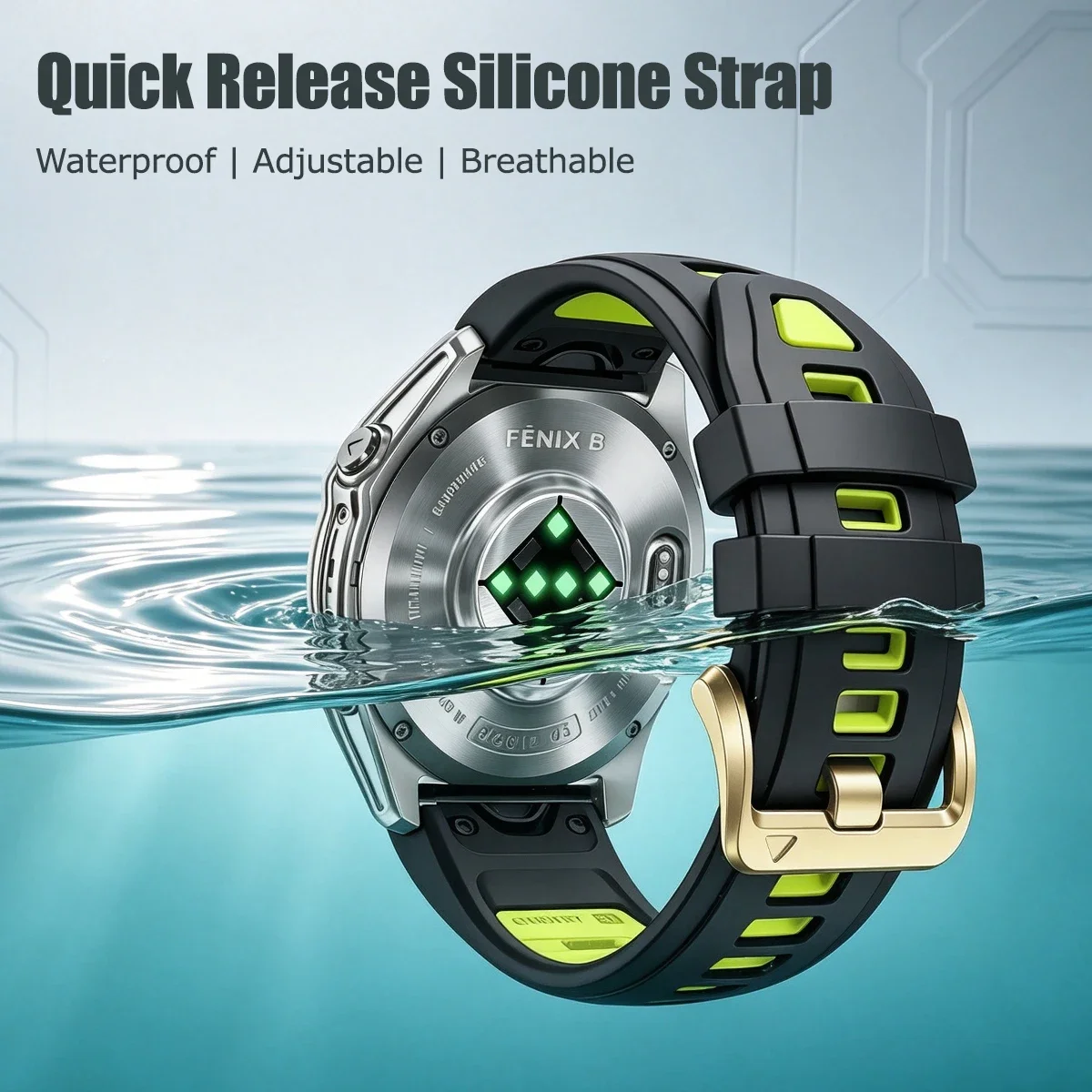 Enhanced QuickFit Silicone Watch Strap - 20mm Adjustable Band