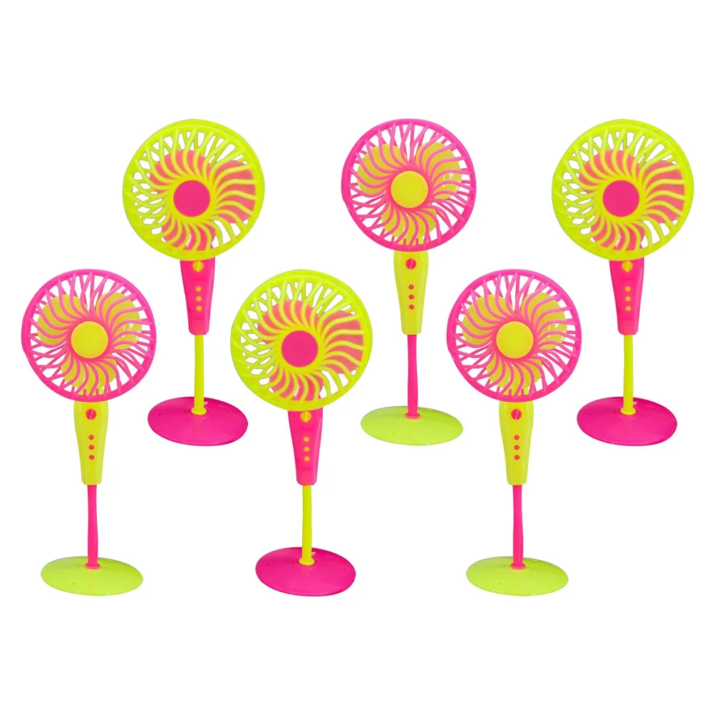 

6 Pcs Dollhouse Fan Mold Model Floor Stand Furniture Household Adornment Plastic Decor Decorative Parent-child Mini Small
