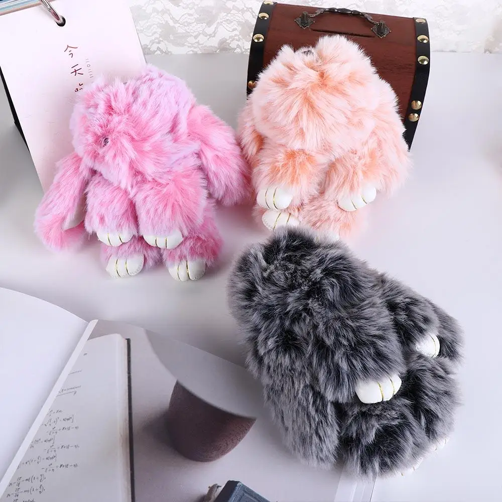 Pendant Plush Toy Bags Pendant Jewelry Ornament Fluffy Toy Doll Plush Bunny Keyring Bunny Keychain Rabbit Fur Keychain