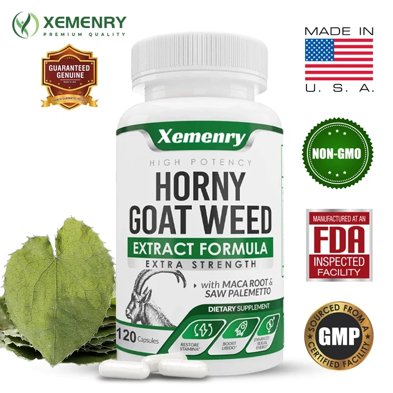 

Healthy Horny Goat Weed with L-Arginine, Ginseng and Maca Root Powder, Men's Health Supplement