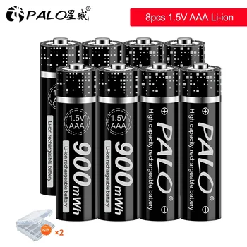 Batterie ricaricabili PALO 1.5V AAA Li-ion, batterie al litio AAA 1.5V per orologi, mouse, computer, giocattoli