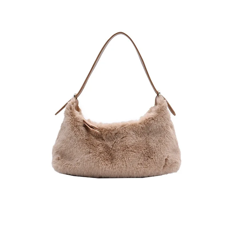 2023 New Shoulder Bag Fashion Winter Plush Bags for Women Daily Commute All-match Underarm Bag Classic Design Women's Aesthetic