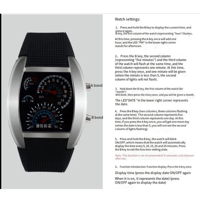 Racing dashboard electronic watch fashion sports aviation LED electronic watch men and women students personalised watch 6