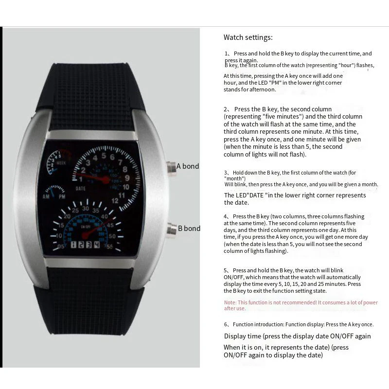 Racing dashboard electronic watch fashion sports aviation LED electronic watch men and women students personalised watch 6