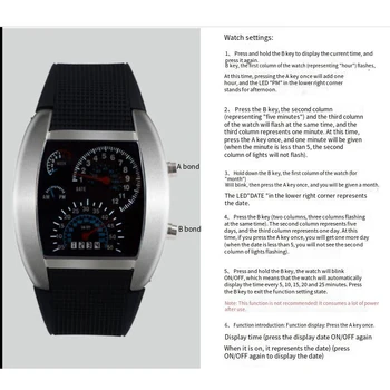 Racing dashboard electronic watch fashion sports aviation LED electronic watch men and women students personalised watch