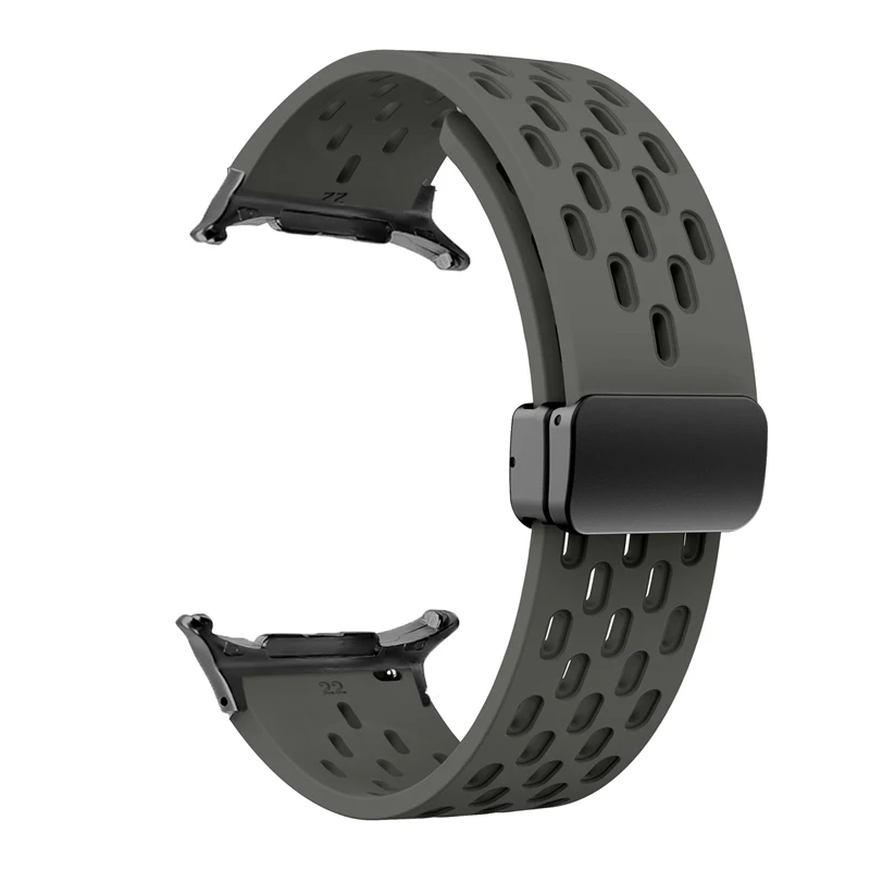 Magnetic Buckle Silicone Watch Strap with No-Gap Design