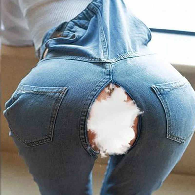 Invisible Zipper Open Crotch Pants Women's Overalls Denim Loose Fit Wide Leg Boyfriend Jeans Jumpsuit Y2K Outdoor Sex Trousers