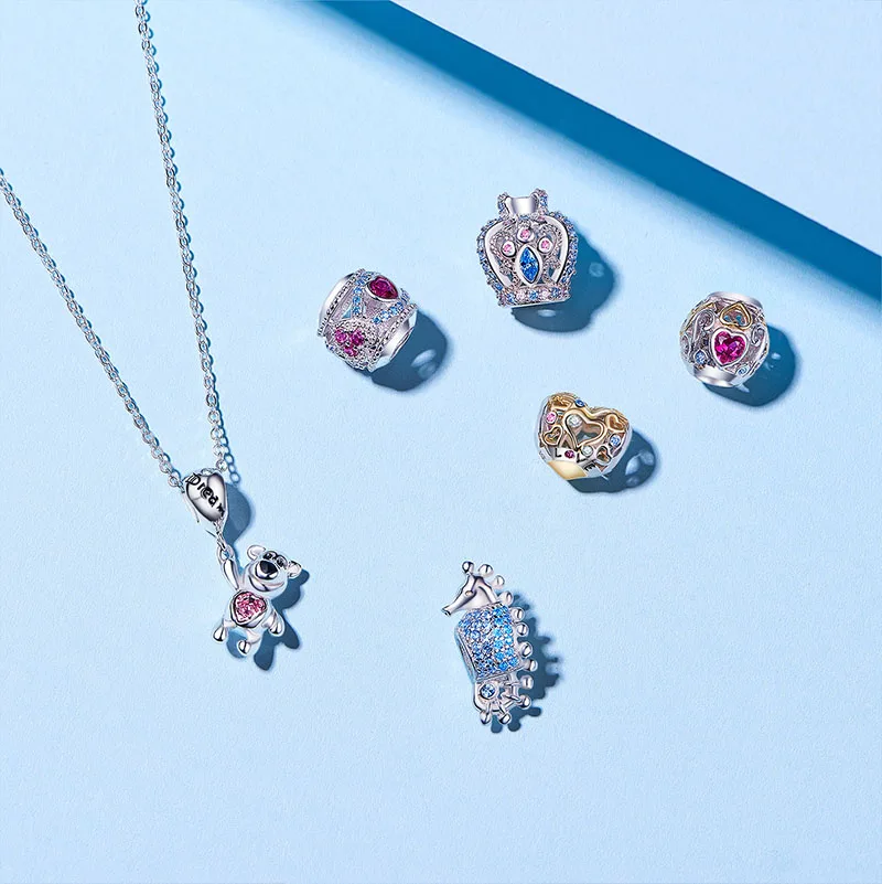 La Menars Fashion CZ Charm for Jewelry Making Plata De Ley 925 Original Bracelet DIY Gift Women Necklaces Accessories