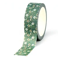 NEW 1PC 10M Decorative Green Daisy White Flowers Adhesive Masking Paper Washi Tape Cute Journaling Stationery Supplies 1