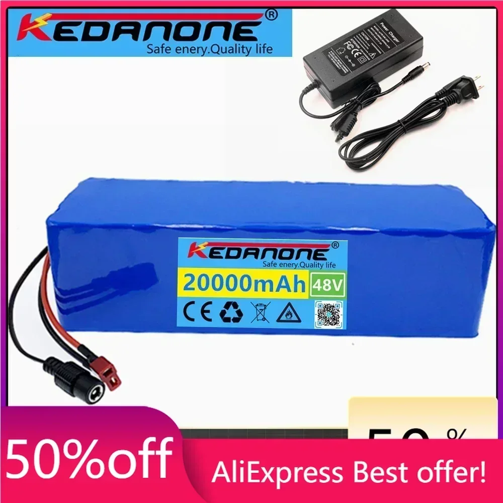 

48v Lithium ion Battery 48V 20Ah 1000W 13S3P Li-ion Battery Pack For 54.6v E-bike Electric Bicycle Scooter With BMS + 2A Charger