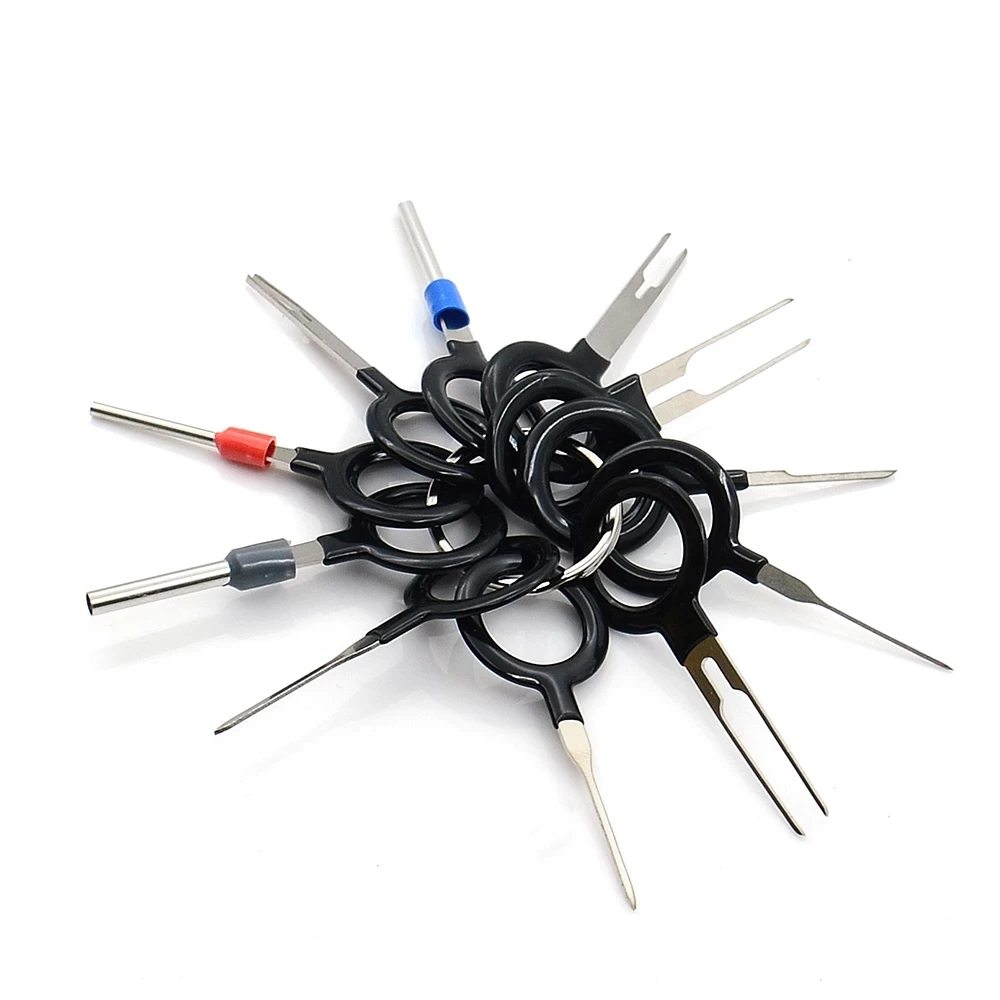 Car Terminal Tools 11PCS Automotive Plug Terminal Removal Tool Car Electrical Wire Crimp Connector Pin Extractor Kit Key Pin Removal Tool