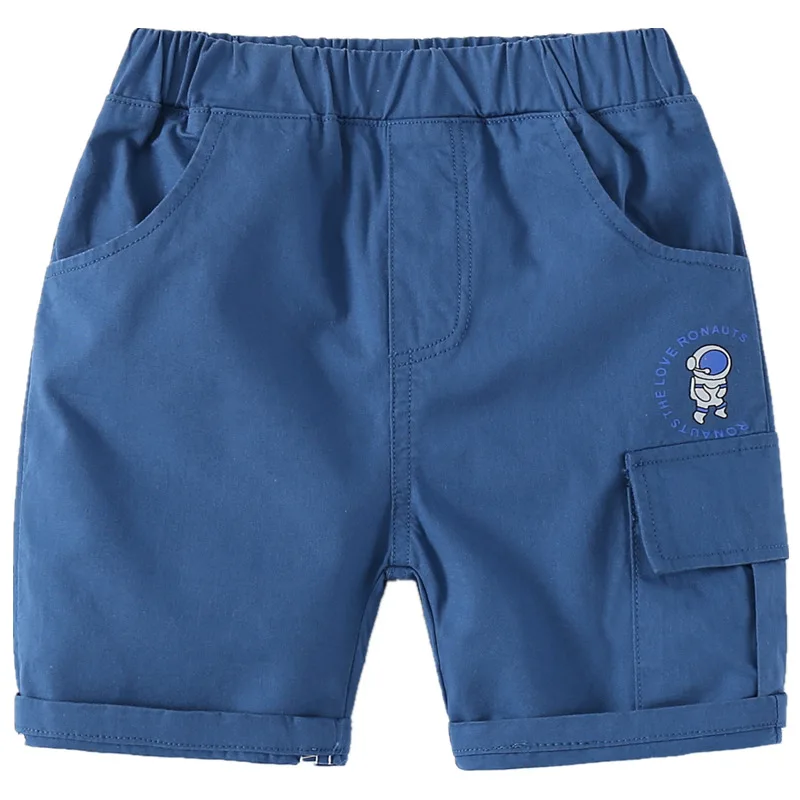 Boys Summer Shorts Children Knee Lenth Beach Pant Cotton Elastic Waist Toddler Trousers Kids Clothes