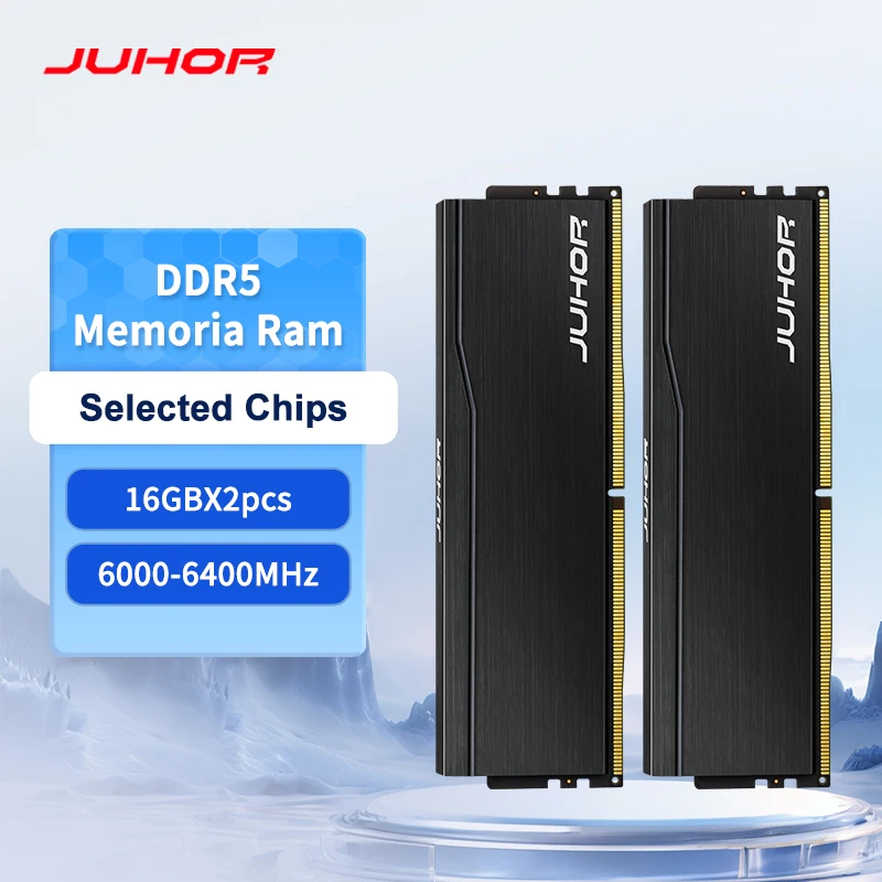 JUHOR Ram DDR5 16GB 6000MHz 6400MHz 32GB(16GBX2) PC4 Desktop