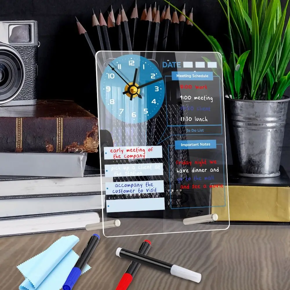 

Office Dry Erase White Board Durable Desk Decor Acrylic Desktop Weekly Planner Universal To Do List Board