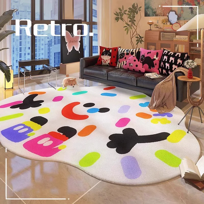 Dopamine Art Living Room Carpet Large Area Cute Print Bedroom Rug Creative High-end Home Decoration Coffee Table Mat Ковер Tapis