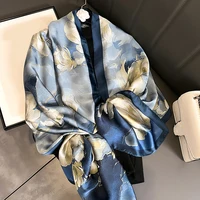 Spring Scarf Women's Luxury Design Scarf Silk Smooth Scarf Soft Muslim Headband Shawl Beach 85x180cm 1