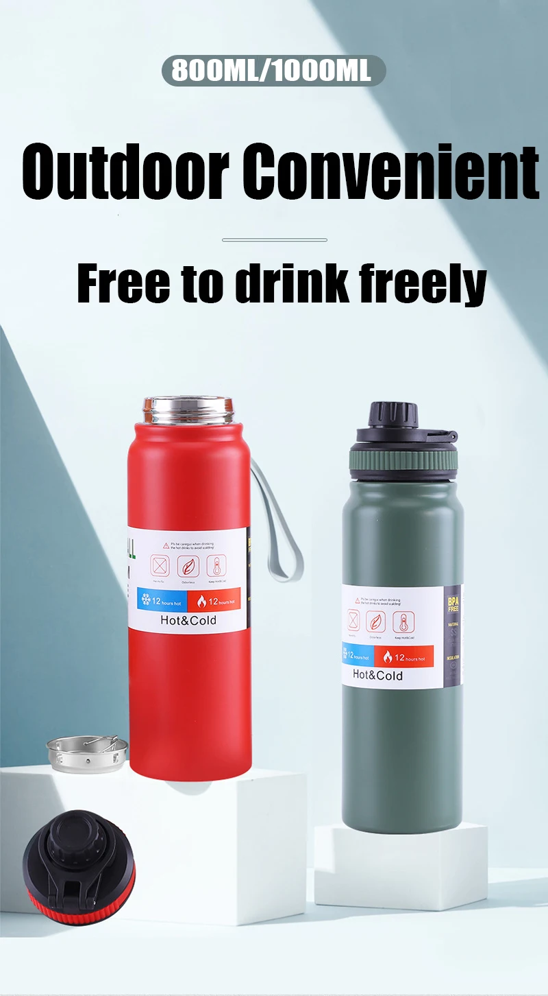 Stainless Steel Large Capacity Thermo Bottle, Portable Cup, Insulated Water Kettle, Vacuum Flask, Travel Cup, 800Ml