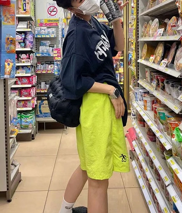 American street retro dopamine sports shorts women's summer loose high-waist straight casual casual pants   y2k emo ins eam