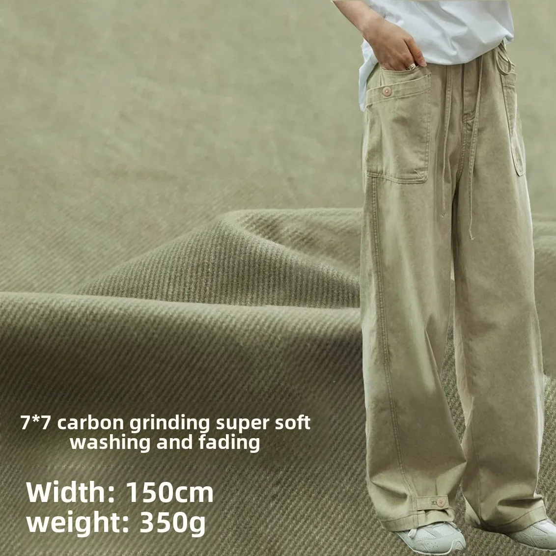 Cotton Twill Non-Elastic Woven Denim Fabric for Autumn Winter Outerwear Jacket Shirt Pants Material No Stretch Slant Pattern
