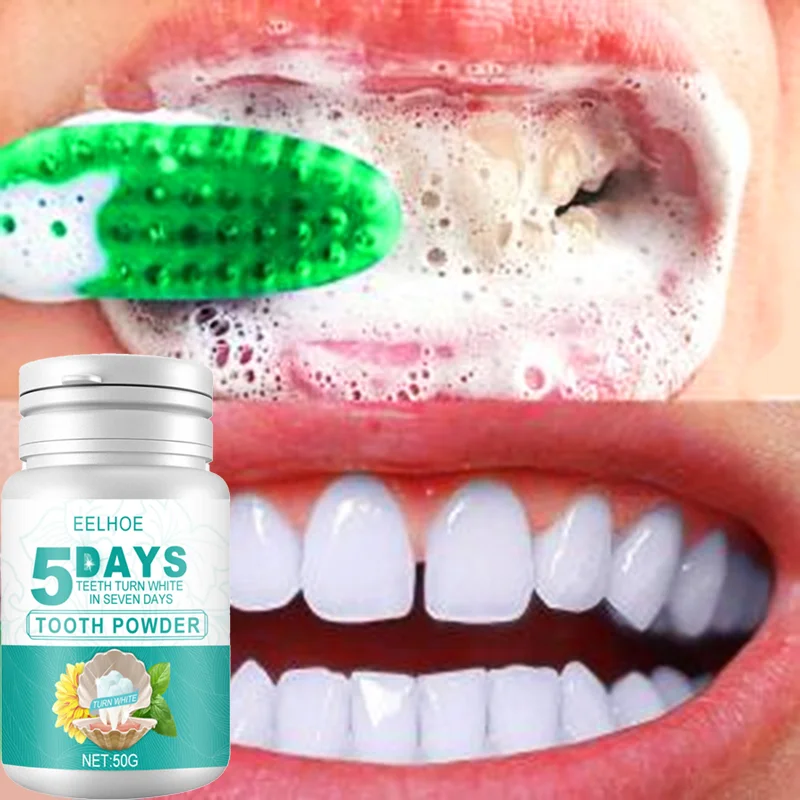 

5 Days Teeth Whitening Powder Toothpaste Remove Plaque Stains Dental Calculus Oral Hygiene Cleaning Fresh Bad Breath Tooth Care