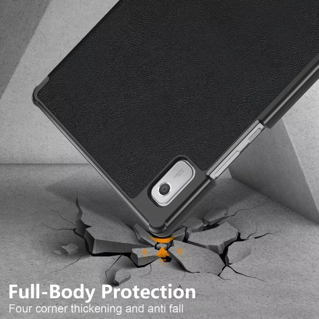 Couro Tablet Capa Magnética Tri-fold Stand Funda Coque Filme e Caneta Lenovo Tab m9 2023 Case Tb310fu Tb310xc 90 in Novo pu - Imagem 4
