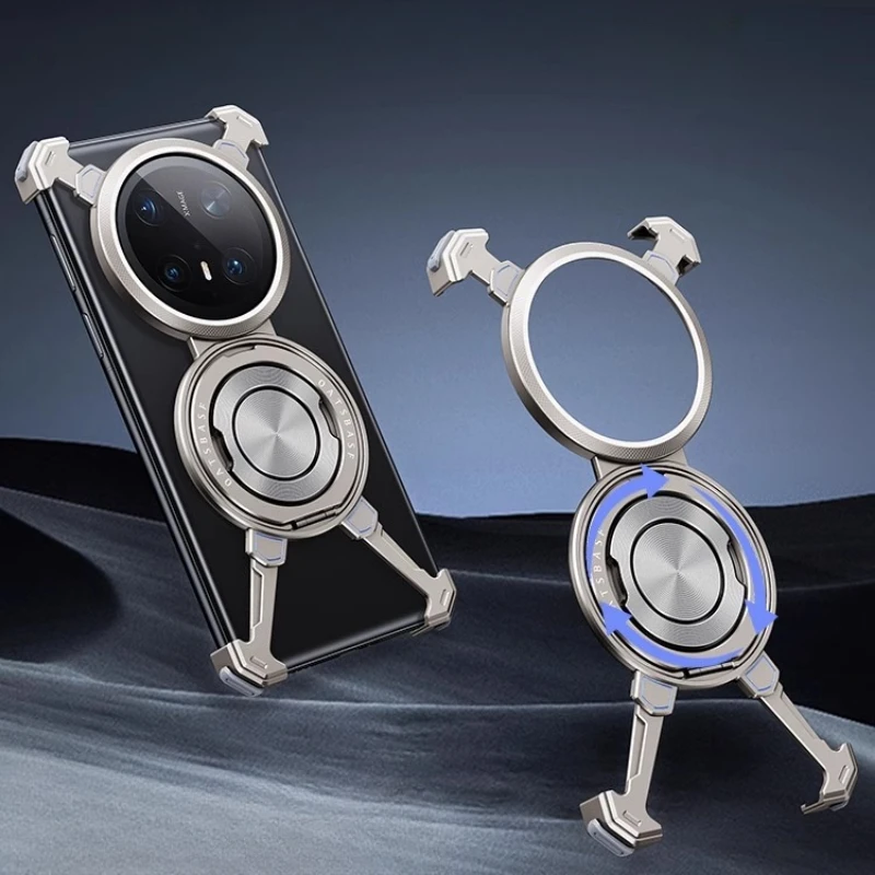 Oatsbasf Bezel-less Shockproof Phone Case with 360° Rotatable Magsafe Stand