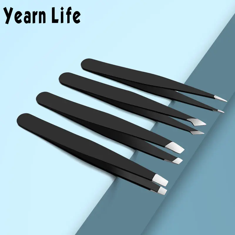 Stainless Steel Eyebrow Tweezers Flat Hairs Puller Beauty Makeup Tool Tweezer Tool