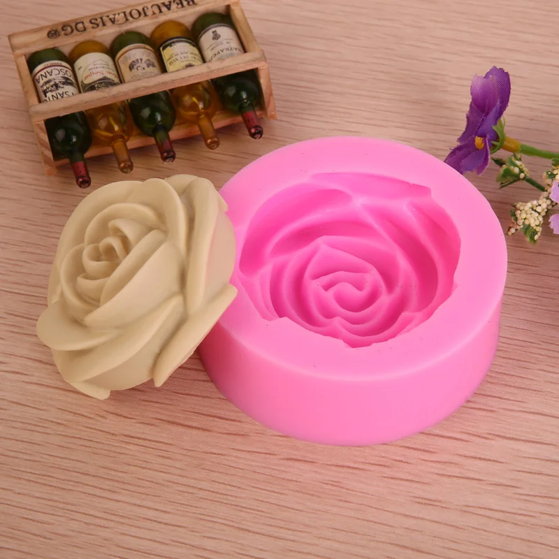 Stampo in silicone per fondente con rose e boccioli di fiori, per decorazione di torte, cupcake topper, cioccolato, resina epossidica, sapone, 7 dimensioni cavità, assortimento di 7 * 15 * 2cm