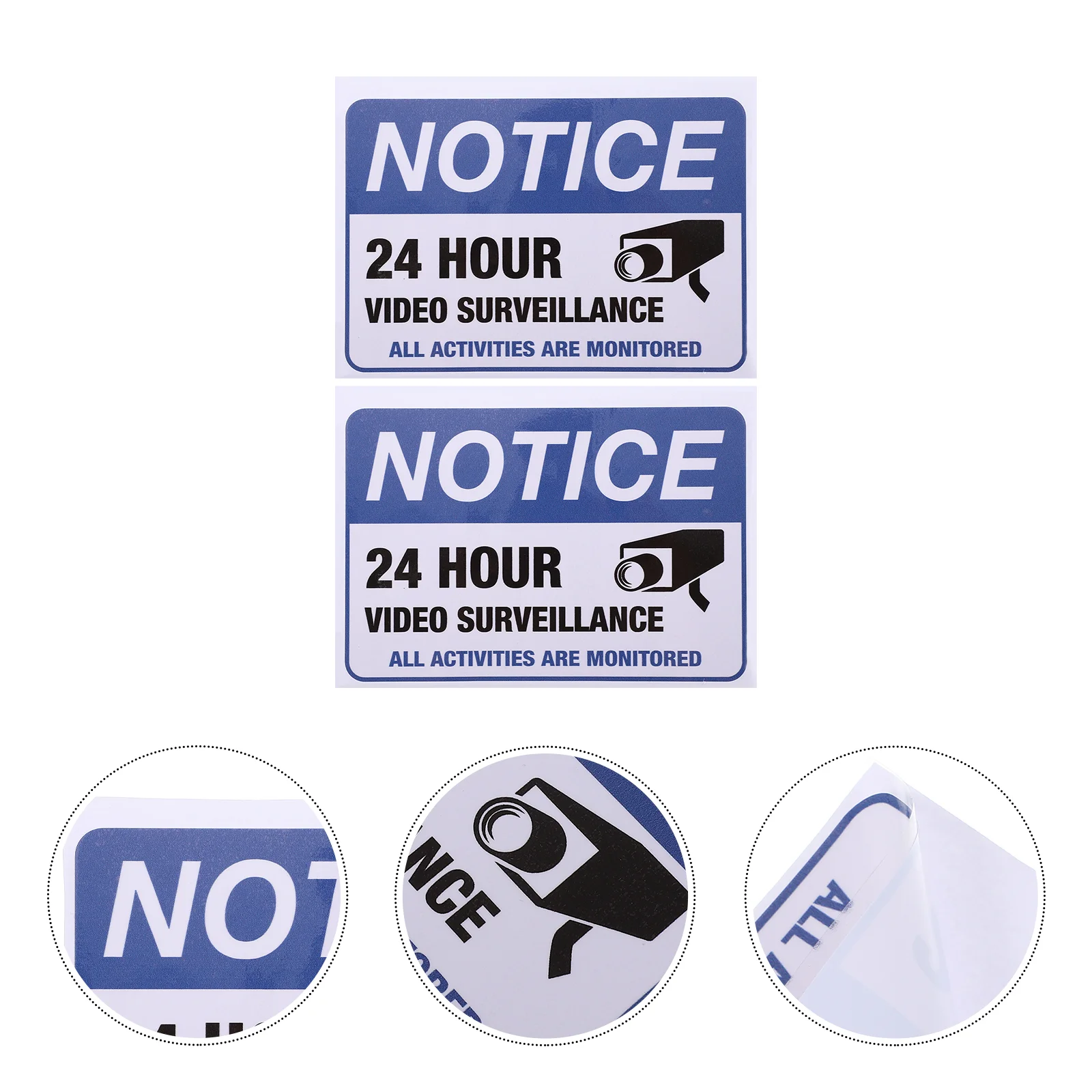 

2 Pcs Monitoring Warning Stickers Security Camera Sign Caution Adhesive Decal Monitored The