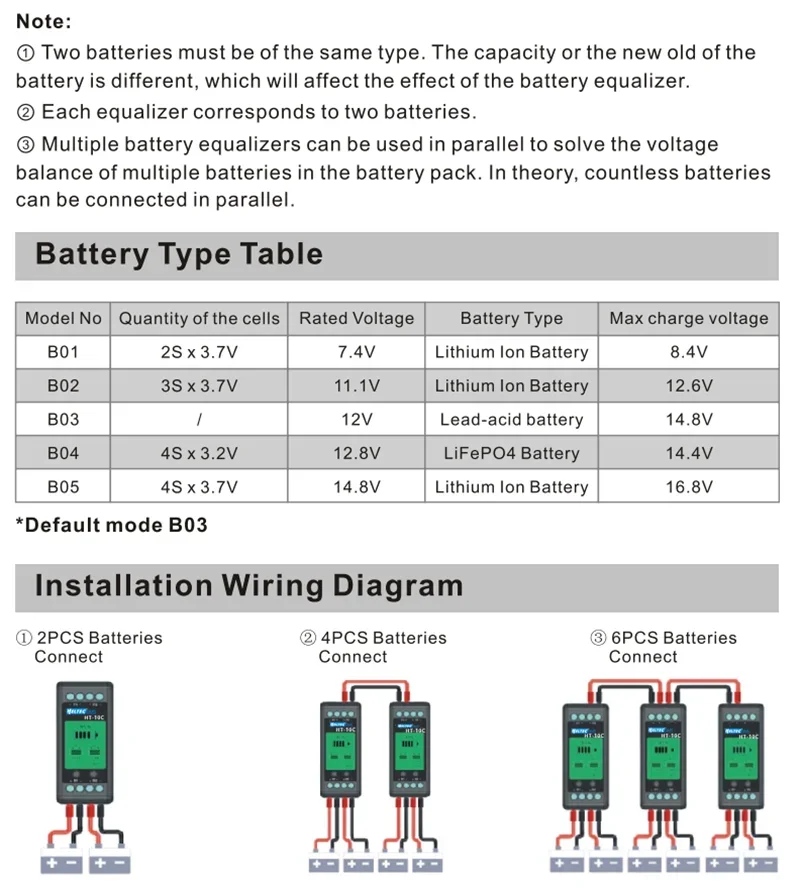 12V Lead Acid Battery Cell balancer for 24V 36V 48V System equalizer Solar Charg