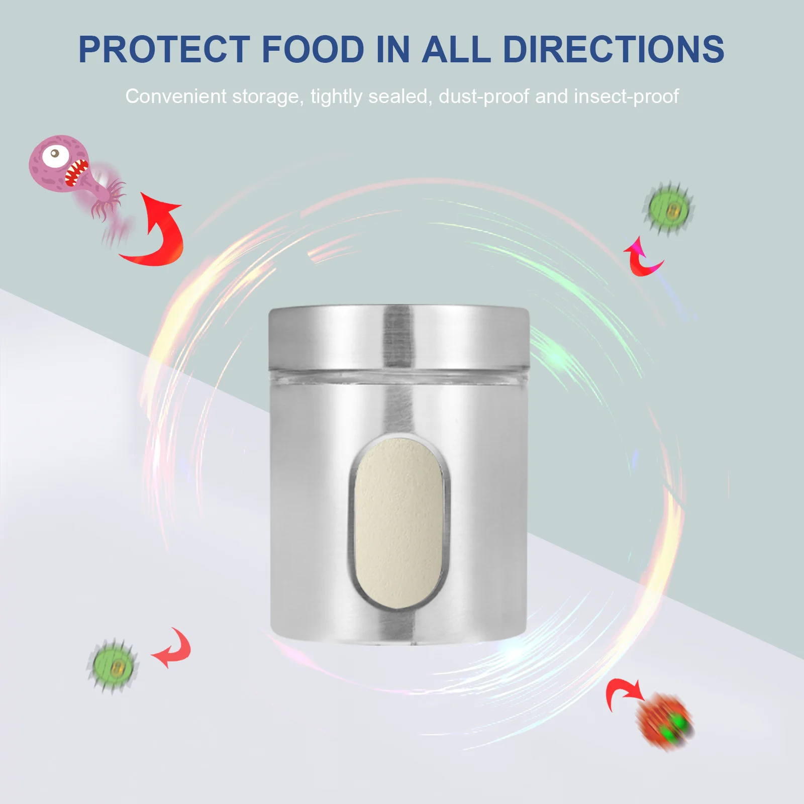 

Stainless Steel Storage Tank Visible Can Tea Dry Goods Container Rust-proof Jar