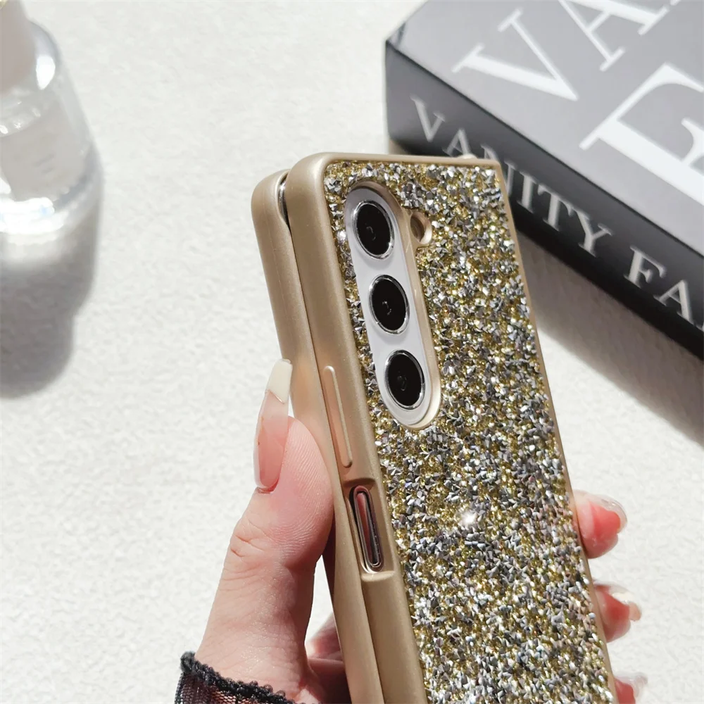 Colorful Phone Case For Samsung Galaxy Z Fold 3 4 5 5G Glitter Protective Shell Fold5 Fold4 Fold3 Cover