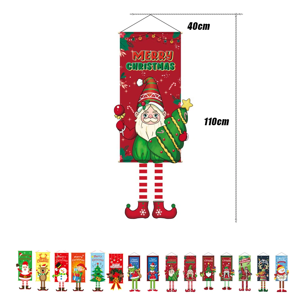 Christmas Tapestry Santa Claus Snowman Banner Christmas Party For Living Room Home Xmas New Year Indoor Outdoor Wall Decorations
