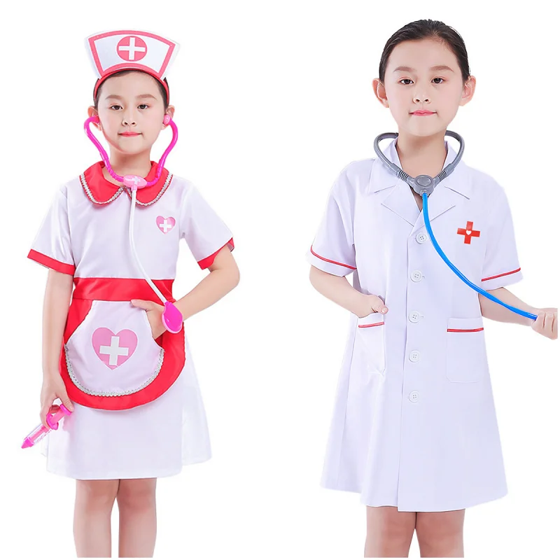 Children's Doctor Clothing Nurse Uniform Role Playing Toy Set Halloween Cosplay Party Performance Costume Toy Girl