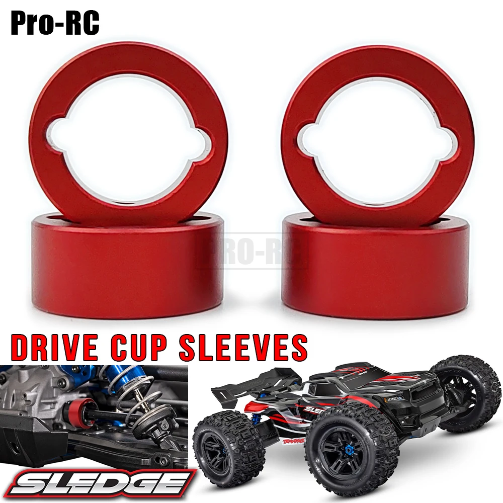 4Pcs Diff Output Drive Cup Sleeves Alluminio 7075-T6 Per Traxxas 1/8 Sledge Off-Road 95076-4 Rc Car Upgrade Parts