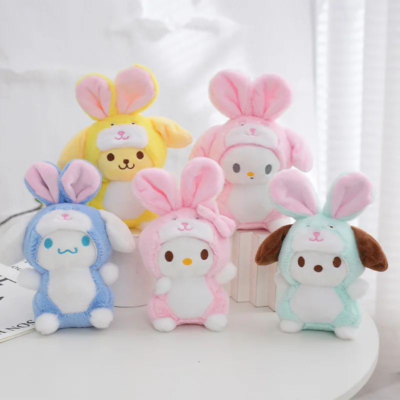 

Sanrio Hello Kitty Cinnamoroll Anime Plush Doll Bag Pendant Cute My Melody Plush Keychain Decoration Lovely Toys for Girls