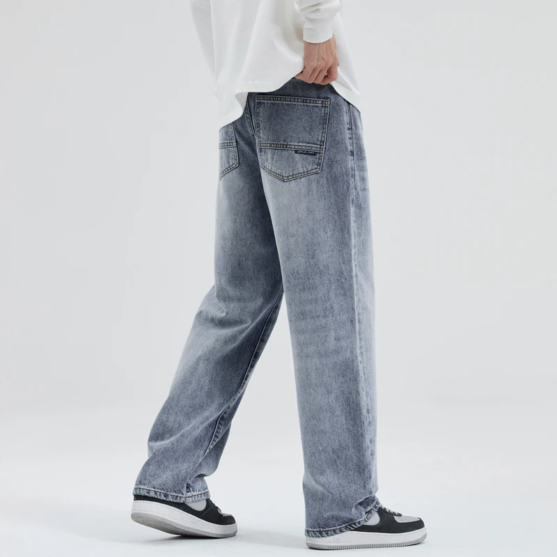 Y2k جينز فضفاض عتيق للرجال موضة مستقيمة ملابس الشا...