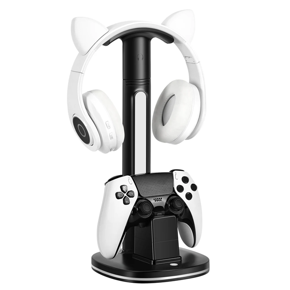 Station de charge PS5 avec support Casque, porte téléphone et lumière RGB