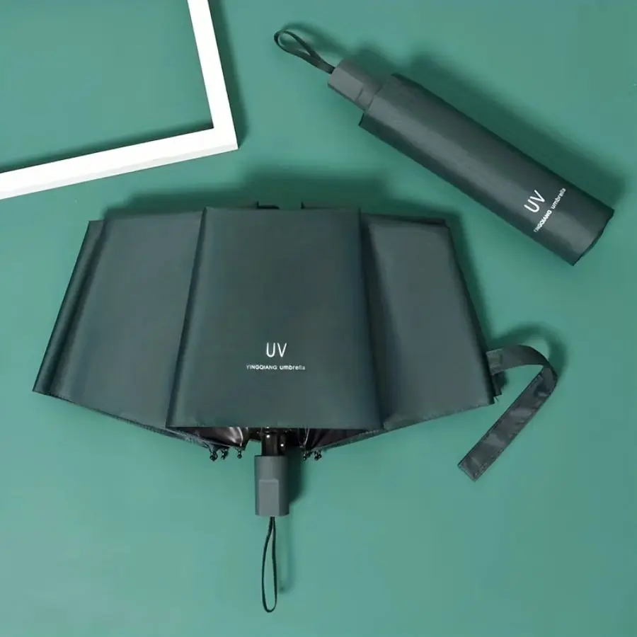 Sun Umbrella UV Protection Manual Portable Sunshade Rain Or Shine Dual-use Folding Umbrella
