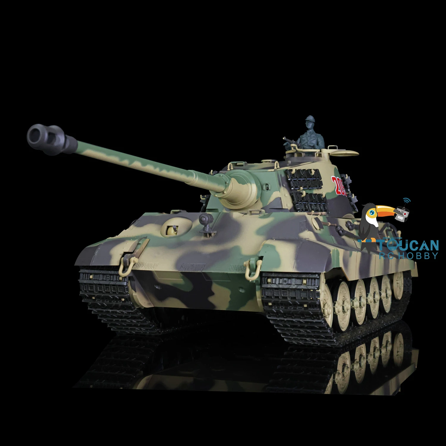 Gifts HENG LONG 1/16 Scale 7.0 2.4G Plastic German King Tiger RTR RC Tank Model 3888A Tracks Idlers Machine Gun BB Unit TH17517 2