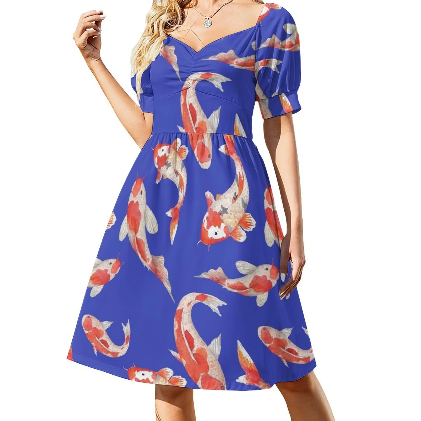 Koi Fish Sleeveless Dress beach dresses Evening gown