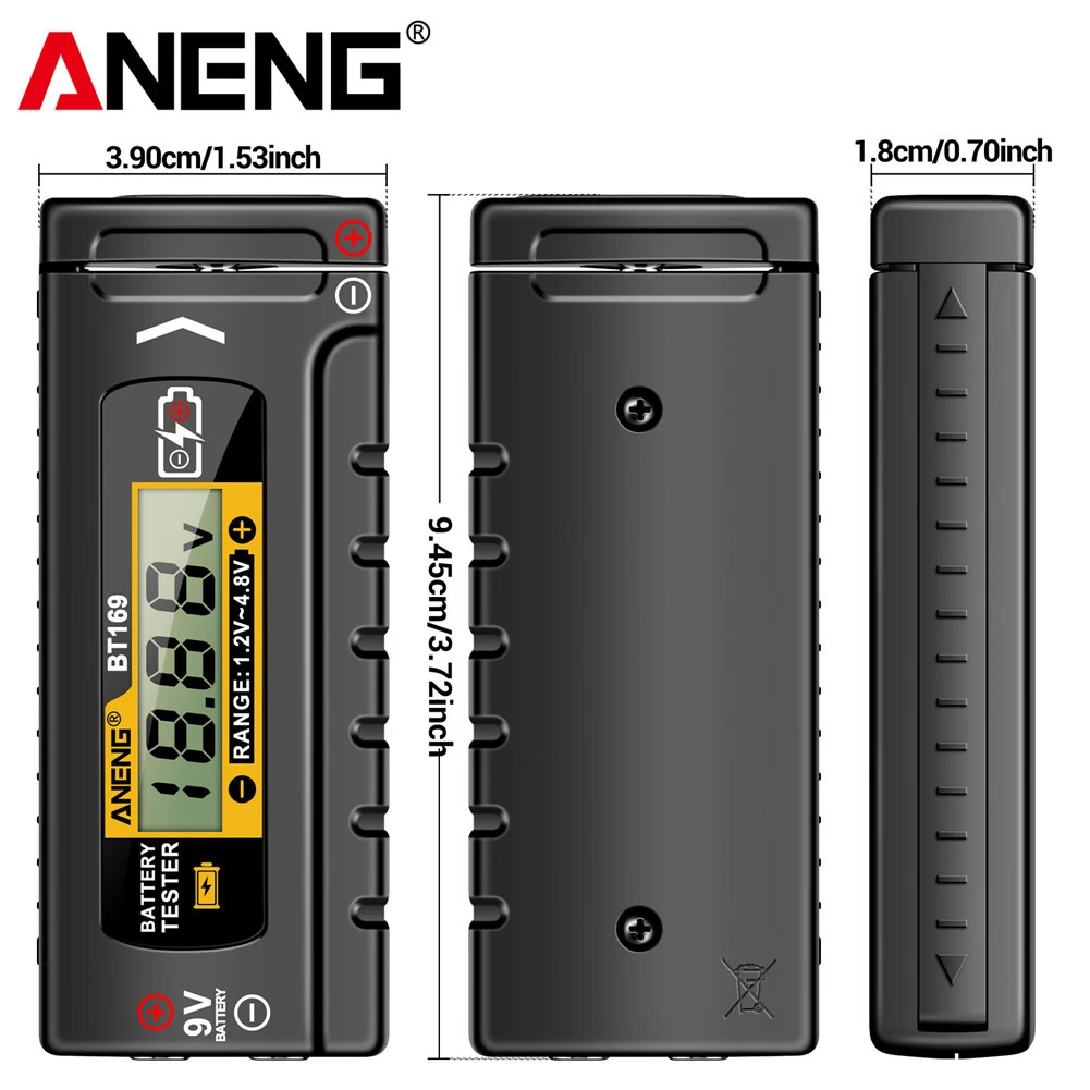 Digital Battery Tester Volt Measure Battery Capacity Tester Capacity Check Detector AA/AAA/C/D Button Cell Measurement