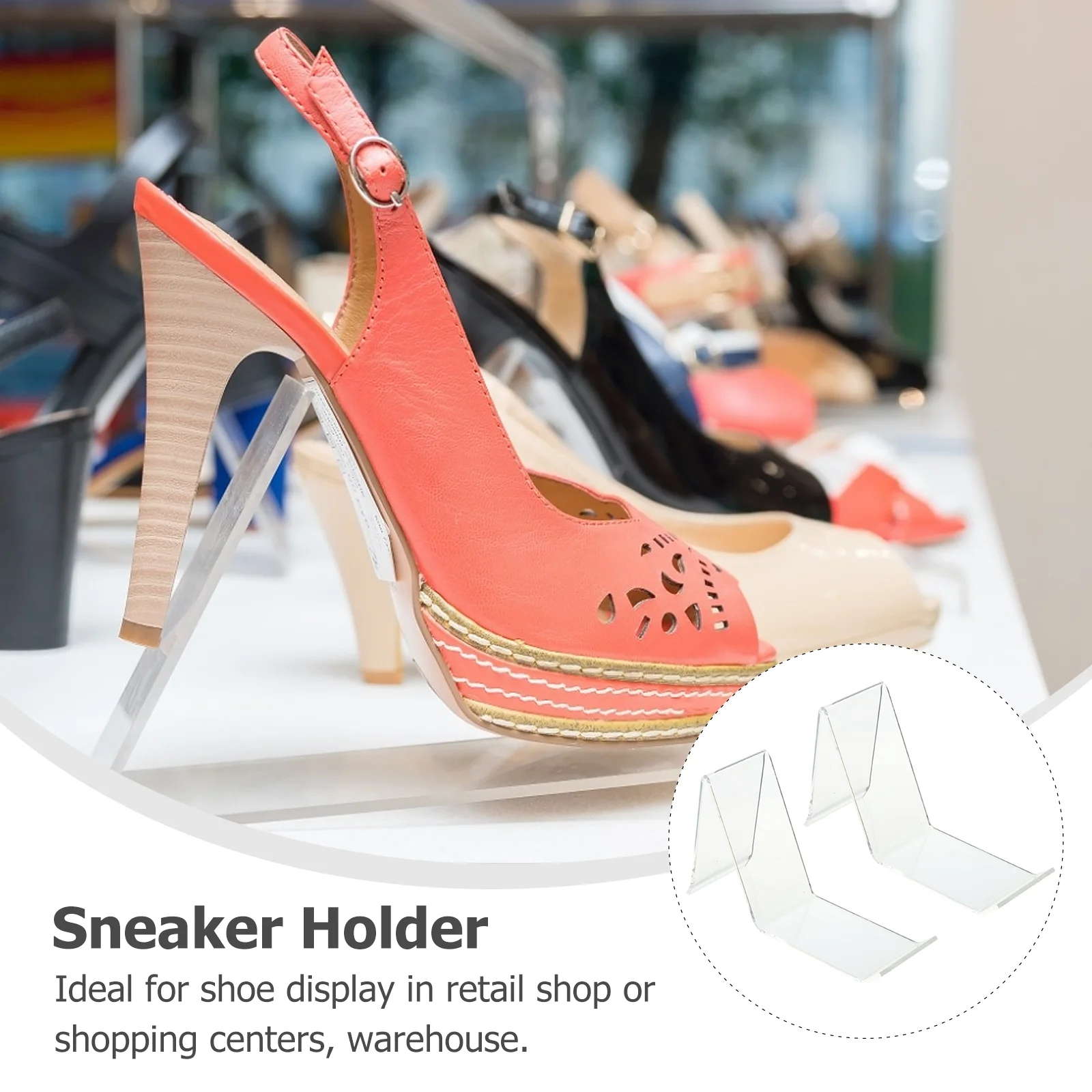Women Shoe Support Display Rack Bracket Stand Acrylic Sneakers Breathable Casual for Shopping Center Running Walking Outdoor 5
