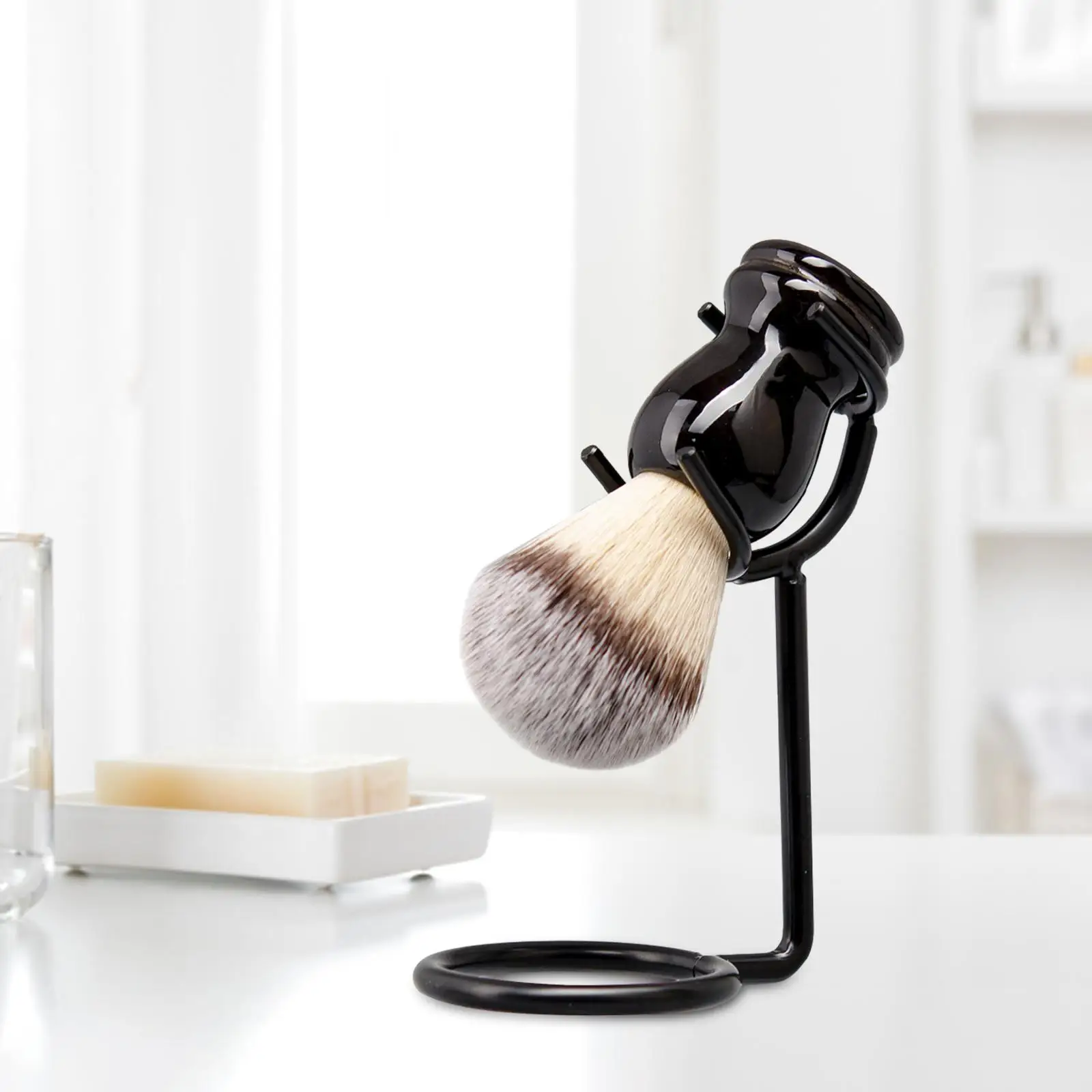 Shaving and Brush Stand Black Durable Stable Universal Heavy Duty Holder for Men for Salon Shower Display Barber Birthday Gifts