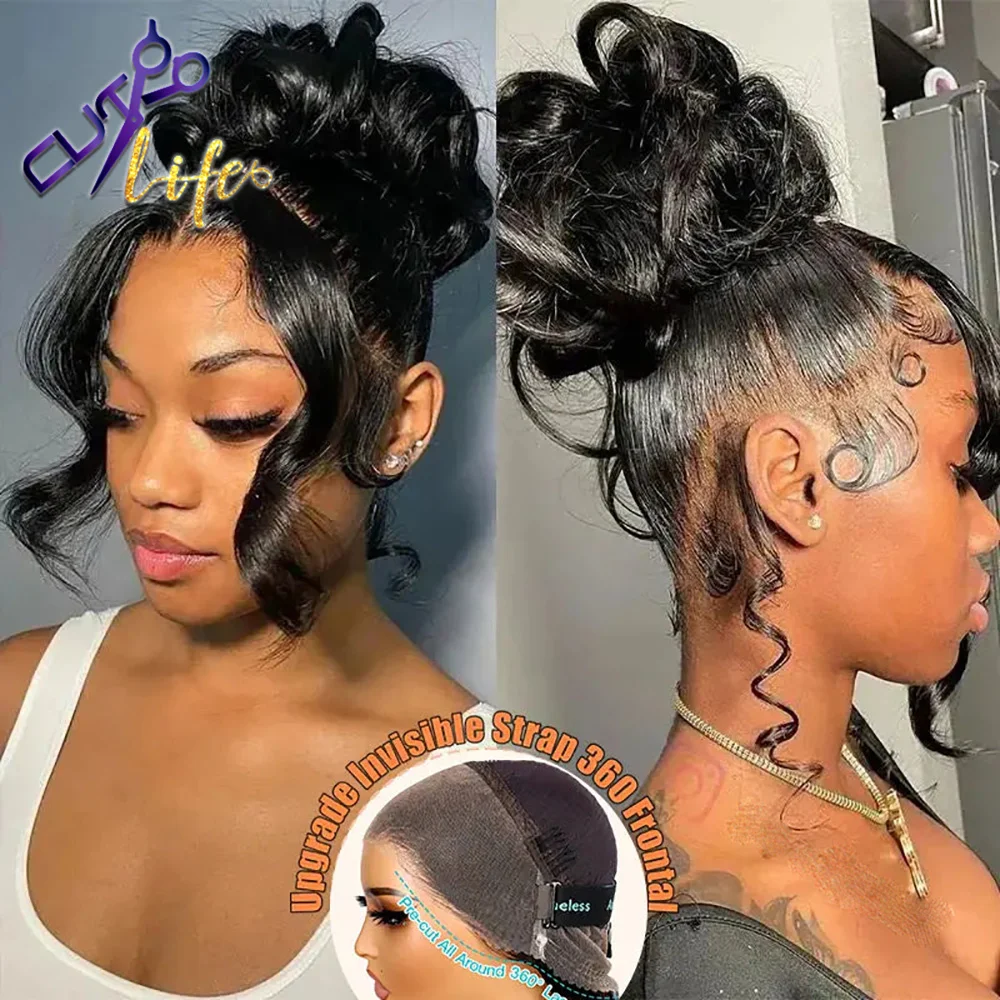Light Yaki Pre Cut Glueless Wig 4x4 Lace Closure Wig 360 Invisible Strap Lace Human Hair 7x5 Glueless Closure