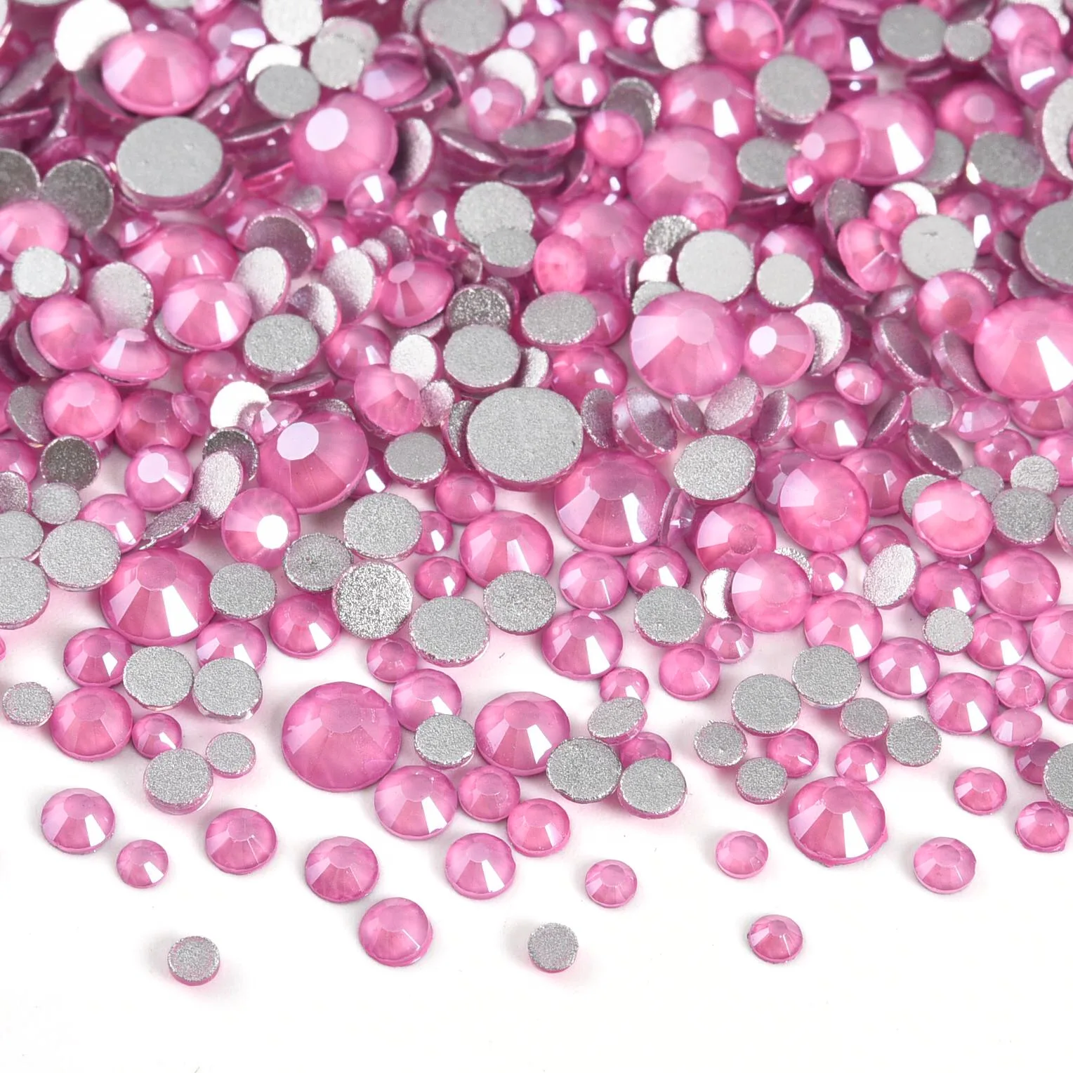 Light Pink GemStone Mix Non-Hotfix Flatback Rhinestones for Nail Art and Garment Decorations