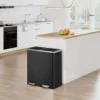 Dual Step Trash Can, 16 Gallon (30L) Stainless Steel Garbage Can with 2 Soft-Close Lid and 2 Removable Inner Wastebasket, Bin 3